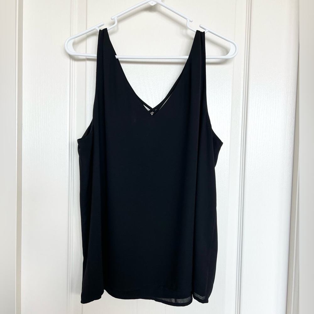 Express Sleeveless Criss Cross V Neck Blouse
